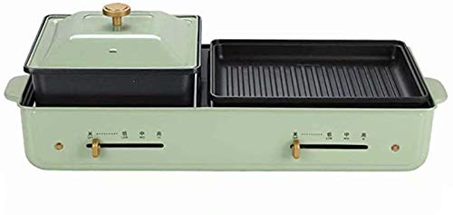 OQHAIR Olla Caliente Barbacoa 2 en uno Parrilla eléctrica sartén Barbacoa hogar Multifuncional sin Humo Antiadherente Estufa de Barbacoa Olla Caliente Interior