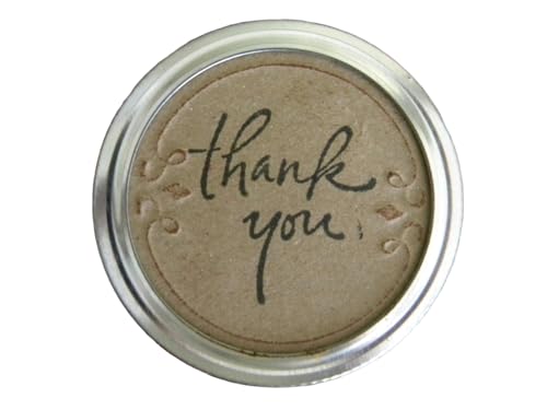 Handmade Thank You Mason Jar Lid Lables Canning Inserts Set of 12