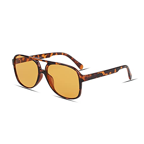 Image of Freckles Mark Vintage Retro 70s Sunglasses for Women Men Classic Large Square Aviator Trendy Glasses