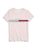 Tommy Hilfiger Damen T-Shirt aus weicher Baumwolle. Dank cleverer Magnetverschlüsse an den Schultern, die die Halsöffnung bequem erweitern Ziehen Sie über den Kopf und richten Sie die Magnete aus, um die Schultern zu schließen.