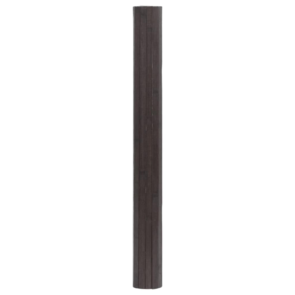 Tappeto Rettangolare Marrone Scuro 100x100 cm in bambù-Tappeto Bamboo Legno Stuoia Antiscivolo Passatoia Pedana bambù Cucina Bagno