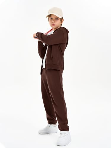 Image of Haloumoning Boys Sweatsuits Kids Active Zip Hoodie Sweatershirt and Jogger Sweatpants 5-14 Years