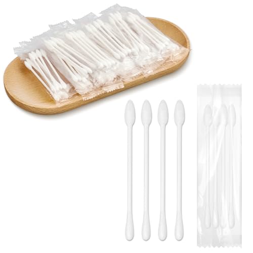 Cotons-tiges emballés individuellement, lot de 100 sachets double pointe