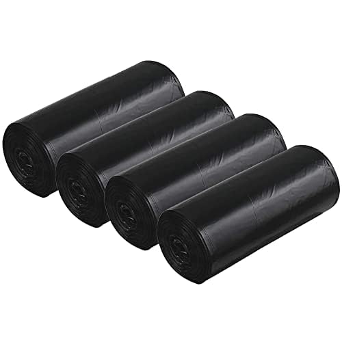 Image of Premium Recyclable Garbage Bags | Large Size Durable Dustbin /Trash Bags Dustbin Covers for Wet and Dry Waste - Black (Pack of 4 Rolls) Total 60 Bags