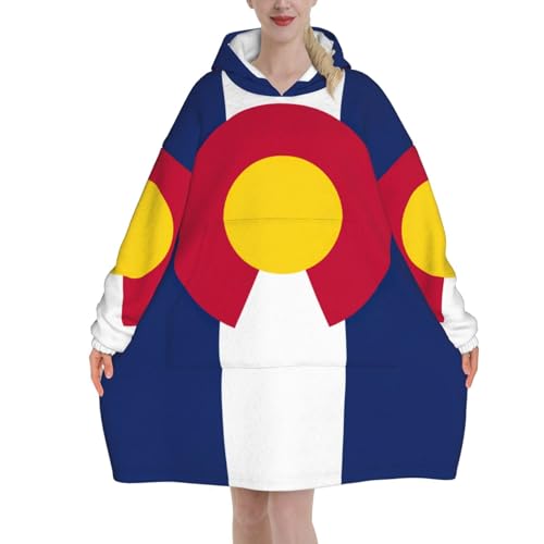 Couverture à capuche Colorado chaude avec manches et poche pour adulte