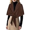 RIIQIICHY Women Brown Pashmina Shawl Wraps Ladies Triangle Sweater Scarf Cardigan Knitted Poncho Cape for Autumn Winter