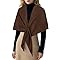 RIIQIICHY Women Brown Pashmina Shawl Wraps Ladies Triangle Sweater Scarf Cardigan Knitted Poncho Cape for Autumn Winter
