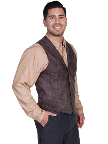 Image of Scully Men's Whipstitch Lamb Leather Vest - 206-171