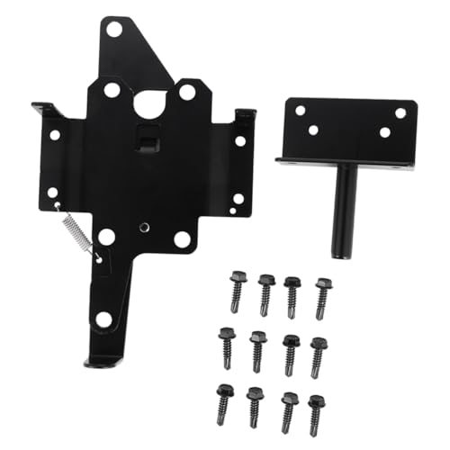 NUOBESTY セルフロック式重耐久ゲートラッチ 両開き対応 自動重力ロック付 鍵対応 ポストマウントラッチ 木製門扉用 留め具付き 防犯プール