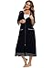 RONGTAI Womens Nightgowns Half Sleeve Zipper Sleepshirts Lounge Comfy Housecoat Sleep Robe Fashion Printed with Pockets Black S