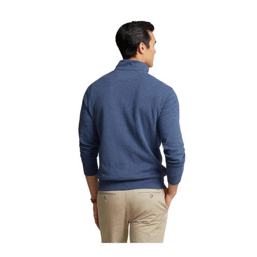 POLO RALPH LAUREN Big & Tall Long Sleeve Lux Jersey Half Zip (Blue Heather, 2XT, XX-Large Tall)3