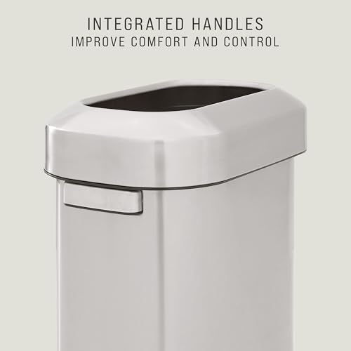 Image of Rubbermaid Commercial Products Refine Decorative Container, 15 Gallon, Slim Stainless Steel Trash Can, Indoor for Hotel Lobbies /Conference Rooms /Washroom