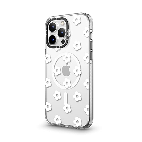 Coque iPhone 14 Pro Max antichoc transparente MagSafe motif fleurs blanches - 6