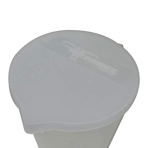 Image of Pit Posse PP3318 Measuring Cup for Oil - Racing Utility Jug - 2 Stroke Oil Engine Fluid Utility Can - 16:1 to 70:1 Premixed Ratio Engine Fluids - CC & OZ Measuring Marks - Debris-Free Cap