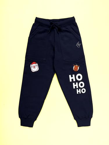 Image of KiddoPanti Boys Solid Fleece Track Pants | Cotton Poly Fleece Fabric | Ankle Length Bottom Rib | 2 Front Patch Pocket | Elastic Waist & Drawcord | Jogger Track Pants for Boys