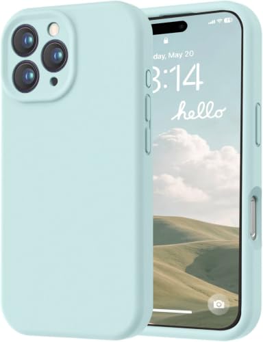 Image of LOVE 3000 Designed for iPhone 16 Pro Max Case, Premium Silicone with [Soft Anti-Scratch Microfiber Lining] Shockproof Protective Phone Case for Men Women Girls 6.9 inch, Mint