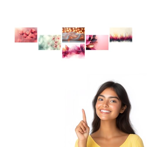 Image of SiddArtify Floral Wall Art Prints Set - Botanical Flower Poster Decor for Living Room Bedroom Office - Set of 2-4x6 Inch - Board (Pack of 6) - Sticker (Pack of 6)