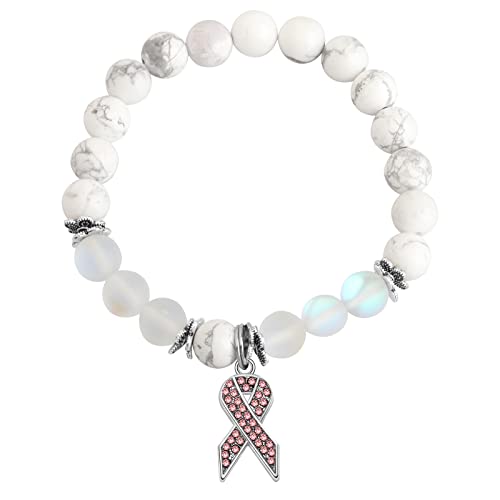 ENSIANTH Regalo de concienciación sobre el cáncer de mama, cinta rosa, pulsera de cáncer de mama,...