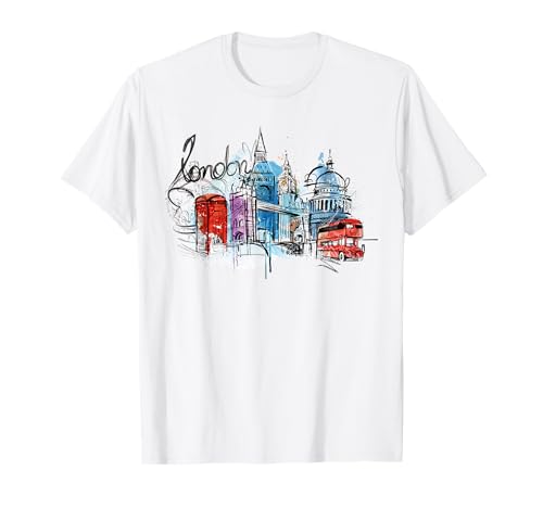 Cool Abstract London Splash Colors, London Graphic Design T-Shirt