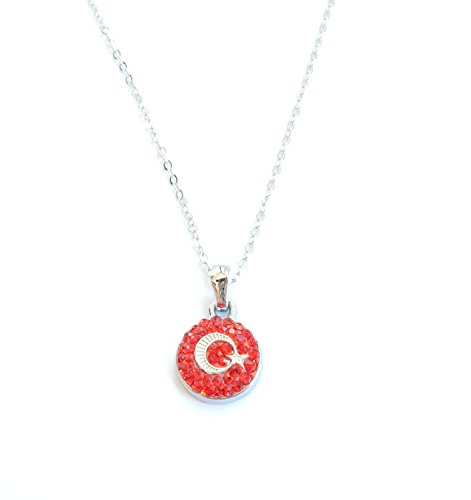 Remi Bijou Necklace Turkish Star Flag Silver Colour Turkey Ay Yildiz
