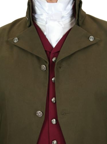 Historical Emporium Men's Cotton Regency Hastings Coat, Newmarket Riding Cutaway Morning Tailcoat3