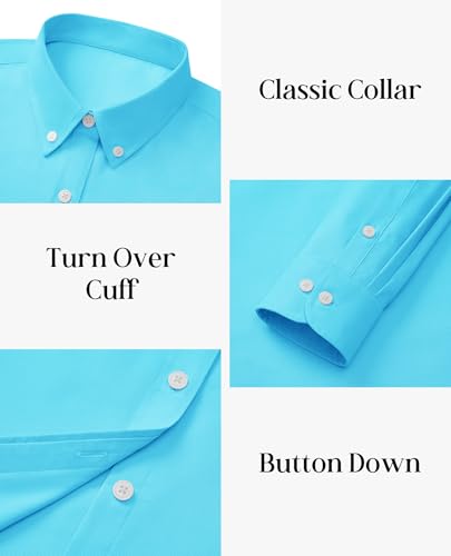 Image of siliteelon Button Down Shirts for Women Oxford Shirt Long Sleeve Classic Wrinkle Free Business Dress Shirts Work Office