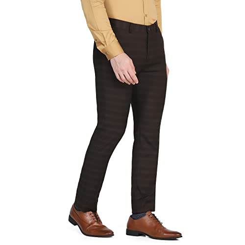 Image of blackberrys Printed Polyester Viscose Slim Fit Mens Work Wear Trousers