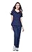 Dagacci Medical Uniform® Scrubs for Women Set – Natural Stretch Ultra Soft V-Neck Top and Pants Sets for Women - 9 Pocket Navy Blue M