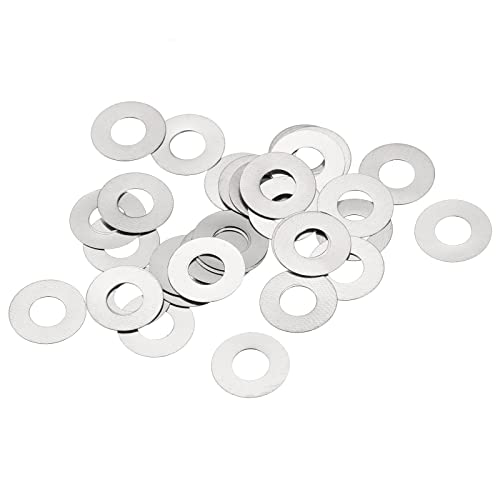 Washers,M4 304 Stainless Steel Flat Washers, 50pcs 4x8x0.1mm Ultra Thin Flat Spacers for Screw Bolt, Electronic Repair, Automoti