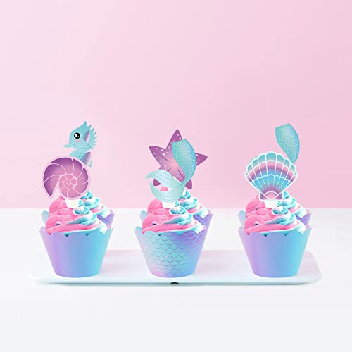 Moaxmoa US-MRYTZ-002 Mermaid Cupcake Toppers And Wrappers thumb #6