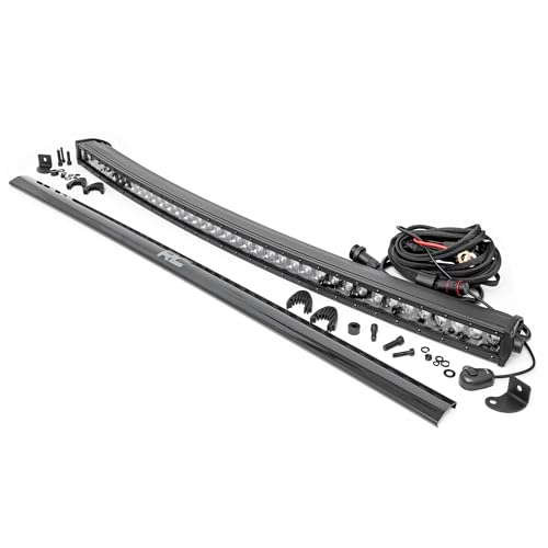 Rough Country 40" Curved Single Row LED Light Bar - 200W 16,000 Lumens, IP67 Waterproof Spot Beam Off-Road Light for UTV, Jeeps & Trucks