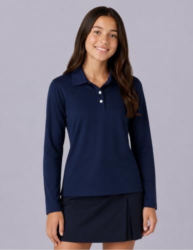 Image of Liberty Pro 3 Pack Youth Girls Long Sleeve Golf Polo Shirts