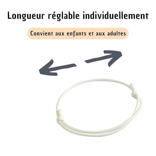 [Lot de 2] Bracelet simple et subtil Surfeurbracelet fin fait main (Blanc) – vue 2
