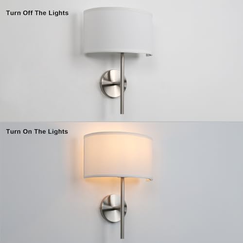 Image of Yosoan Fabric Wall Sconce Brass Vintage Indoor Bedside Wall Lamp Fixture
