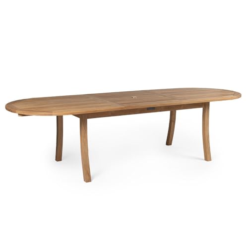 Ash & Ember Sage Grade A Teak Extended Oval Dining Table, 82.5