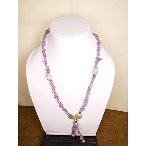 Collier en améthyste naturelle LKBEADS de 45 cm aux éclats violets précieux