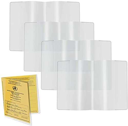 RK Supply Impfpass Hülle 4er Set - Schutzhülle transparent Impfausweis - Reißfeste Impfpasshülle - für Kinder und Erwachsene (93 mm x 130 mm) Cover