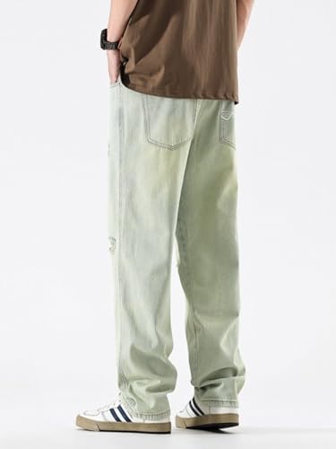 Jeans Pants Trousers Denim Retro Men's Punched Versatile High Street Comfortable Straight Long2