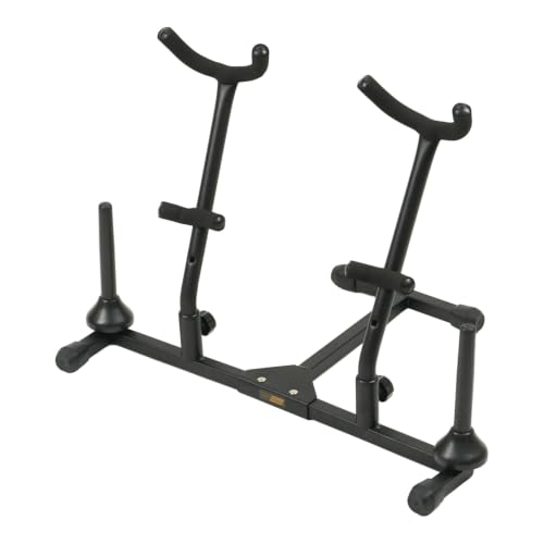Hamilton KB962 Double Alto/ Tenor Sax Stand with 2 Flute/Clarinet Pegs, T-Shaped Base, Detachable...
