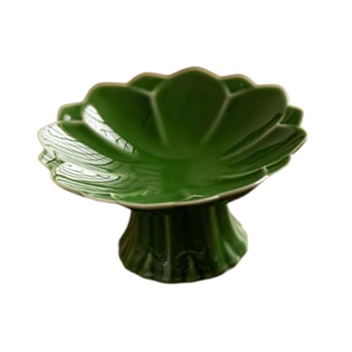 Allayu Fruttiera in ceramica con base rotonda, bellissimo centrotavola, espositore per dessert di tutti i giorni, decorativo per la cucina, ispirato al fiore, portafrutta rotondo in ceramica con base.