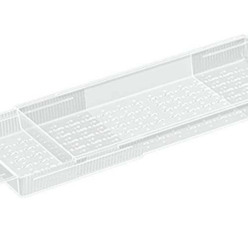 Alvinlite Badewannen-Caddy-Tablett, Erweiterbares Abfluss-Badezimmer-Regal, Caddy-Tablett, Badezimmer-Theken-Organizer, Badewannen-Aufbewahrungsregal, Badewannen-Zubehör Und Badezimmer-Gadgets(Weiss)