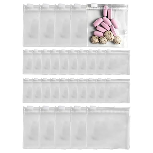 Dubbulon Bolsas Para Organizar Joyas,30 Piezas Mini Transparente para Guardar Joyas - Bolsas Reutilizables Con Cierre Hermético - Para Mujeres Viaje Pastillas Botones Cuentas Sellos Tornillos Tuercas
