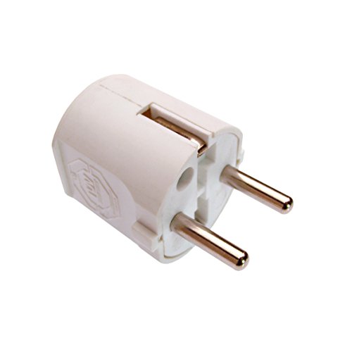 AS Schwabe 45031 Fiche électrique mâle avec Terre PVC 230 V Blanc IP20 Cover
