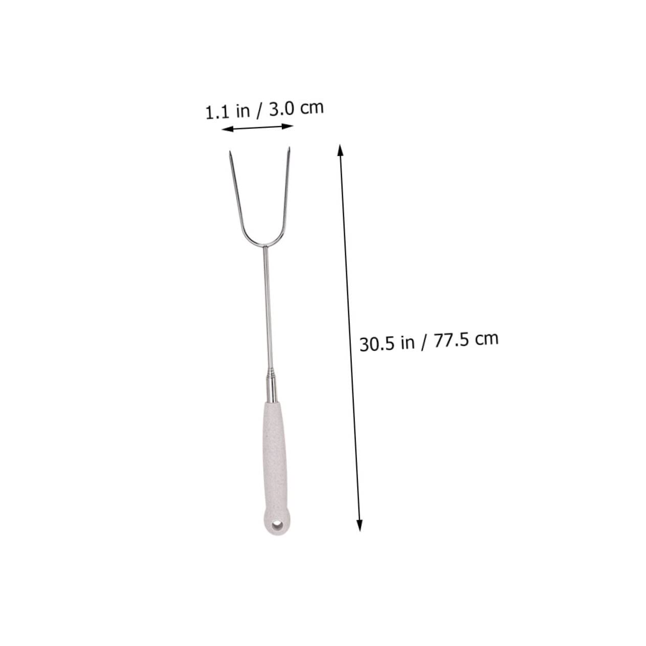 Holibanna 2pcs Telescopic Barbecue Forks Stainless Steel Camping Food Forks for Grilling Meat and Vegetables Bbq Tools for Picnics and Outdoor Cooking