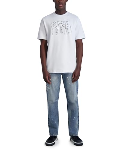 KARL LAGERFELD Men's Grafitti Logo on Back Denim Pant