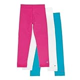 Lucky & Me Jada Toddler Leggings for Girls, 3 Pack, Tagless, Lace Trim, Full Length, Pink/White/Sky Blue, 4/5