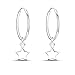 Produktbild Epoch World 925 Silber Ohrringe Damen Creolen mit Anhänger Stern Ohrhänger Kreolen Durchmesser 16mm Ohrringe für Frauen und Mädchen
