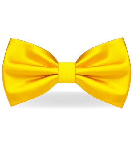 RBOCOTT Yellow Bow Tie Adjustable Bowtie for Men Wedding Party(22)