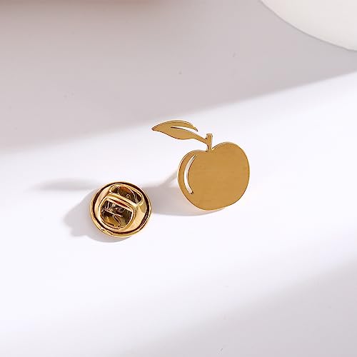 Image of Stainless Steel Dainty Apple Men Brooch Lapel Pins Women Clasp Clips