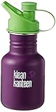 Klean Kanteen Kids Single Wall Stainless Steel Sport Bottle with Klean Coat and Leak Resistant Sport Cap 3.0-12oz - Winter Plum
